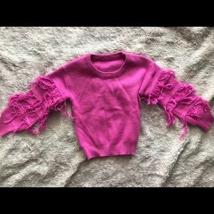 Pink tassel sweater 6-9m